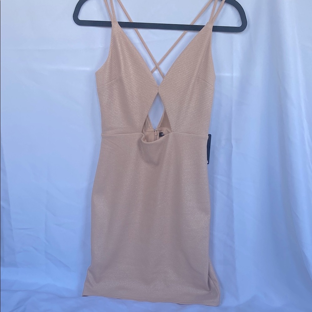 NWT Express blush cut-out shimmer dress